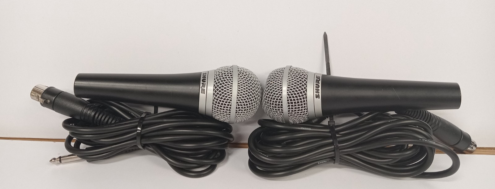 Lot of 2 Shure PG48 Microphones w/ Cables – Tested, Fully Functional! F/S!
