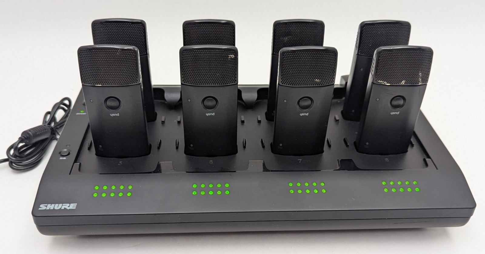 Shure MXWNCS8 8-Port Network Station Dock + 8x MXW6/C Z10 Wireless Transmitters