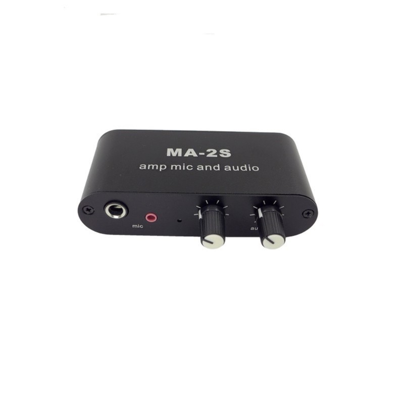 MA2S Sound Preamplifier or Mics Music Boost Multiple Output Configuration Black