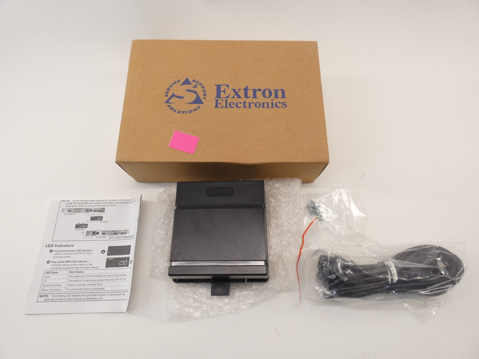 Extron 60-1233-01 XTP PI 100 Single Port Power Injector w/ Power Supply – NEW…