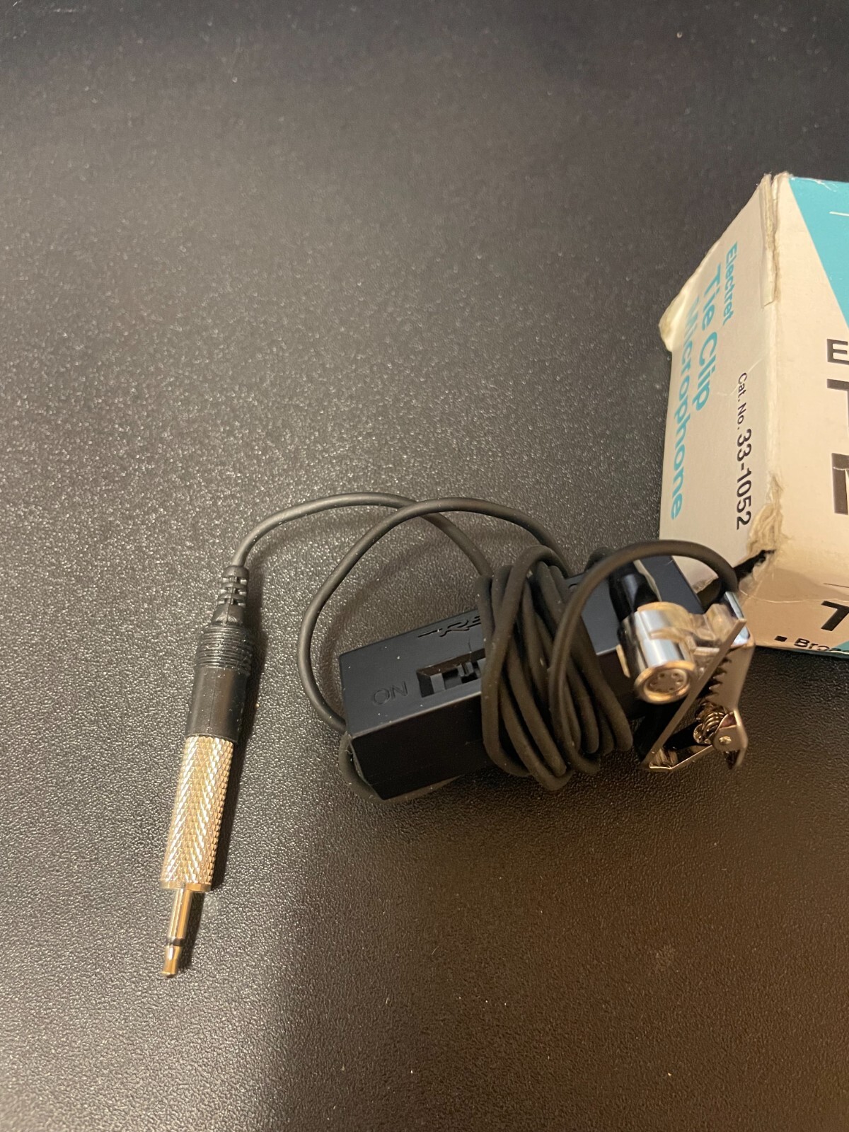 REALISTIC ELECTRET TIE PIN & CLIP MICROPHONE Model# 33-1052 VINTAGE JAPAN