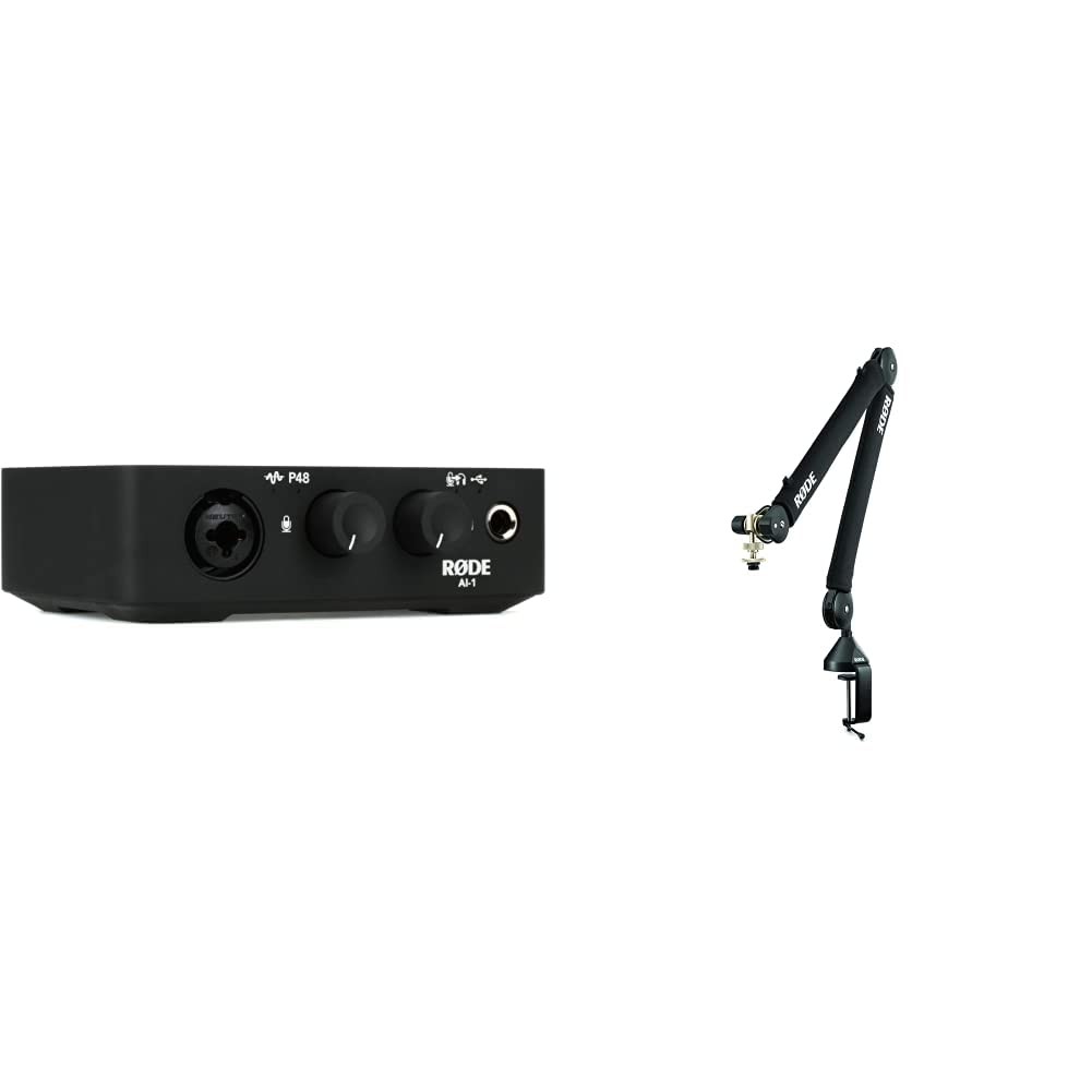 Rode AI-1 USB Audio Interface & PSA1+ Desk-mounted Broadcast Microphone Boom…