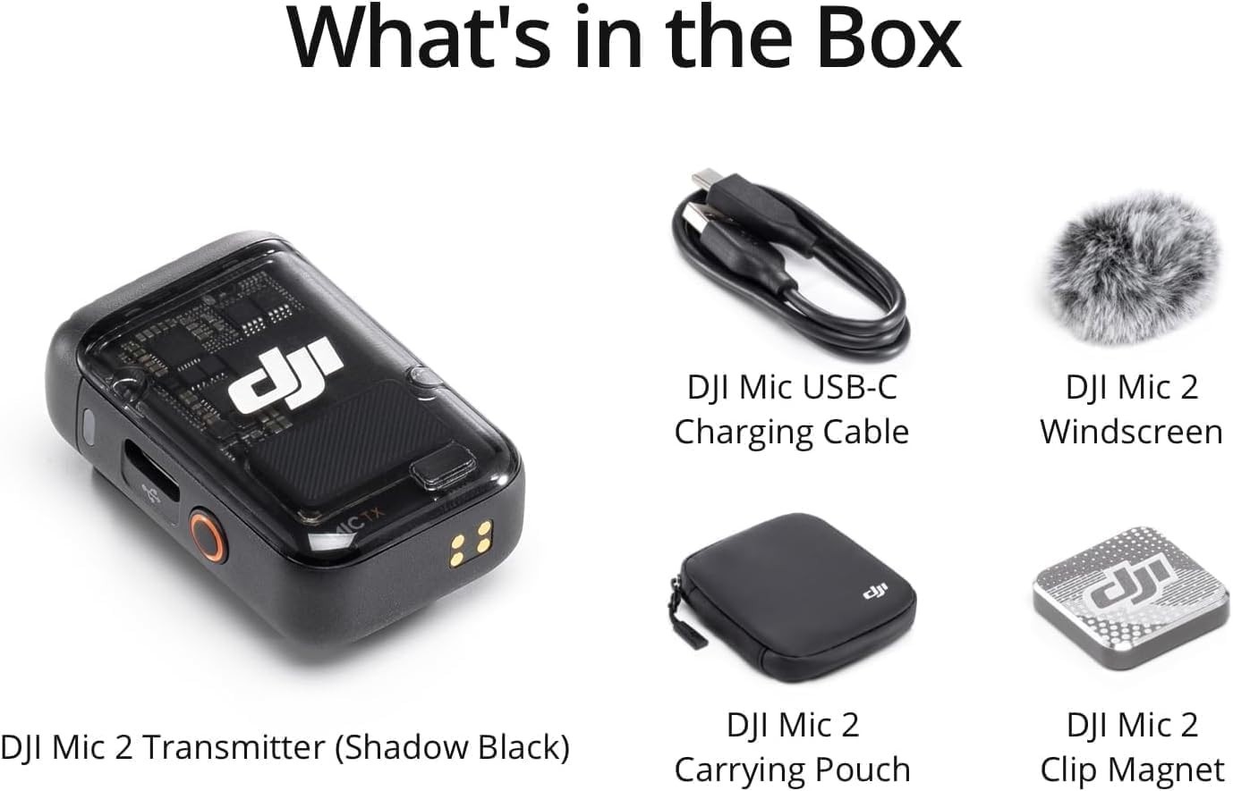 DJI Mic 2 Bluetooth Microphone Noise Cancelling Crystal-Clear Audio