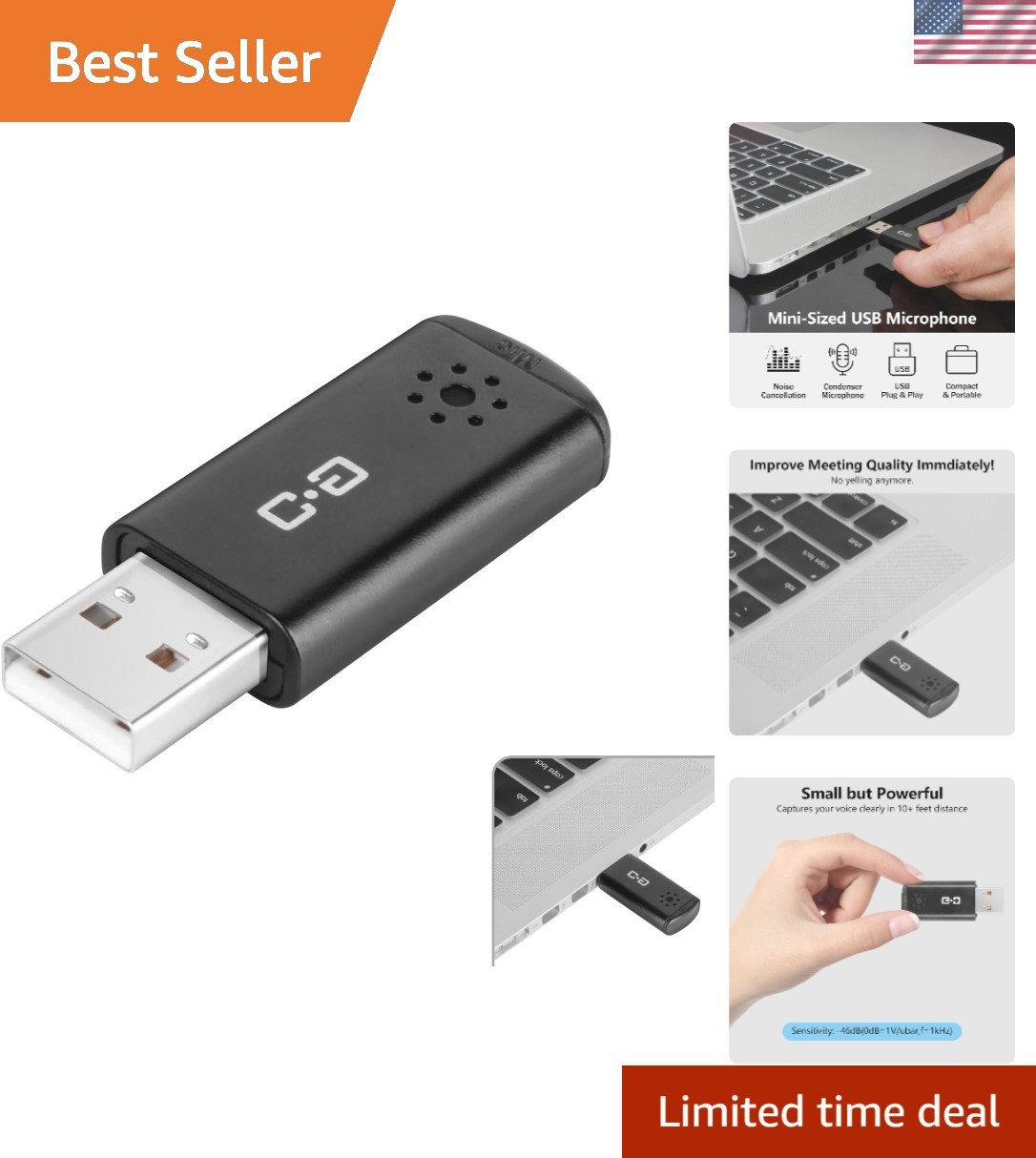 Mini Omnidirectional USB Microphone – Perfect for Video Conferencing & Streaming
