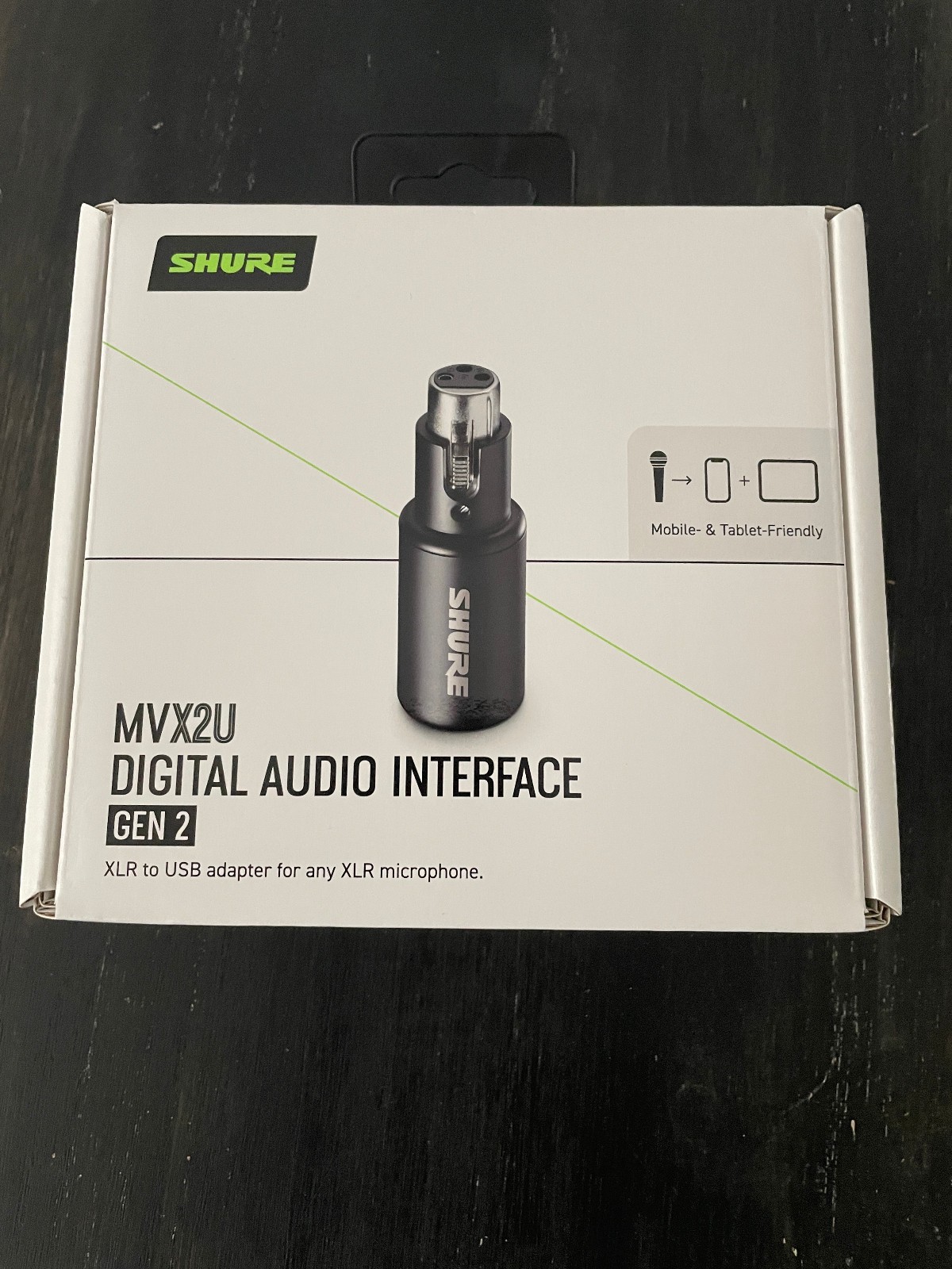 Shure MVX2U Mic Interface XLR to USB Microphone Adapter to USB-C for Computer PC