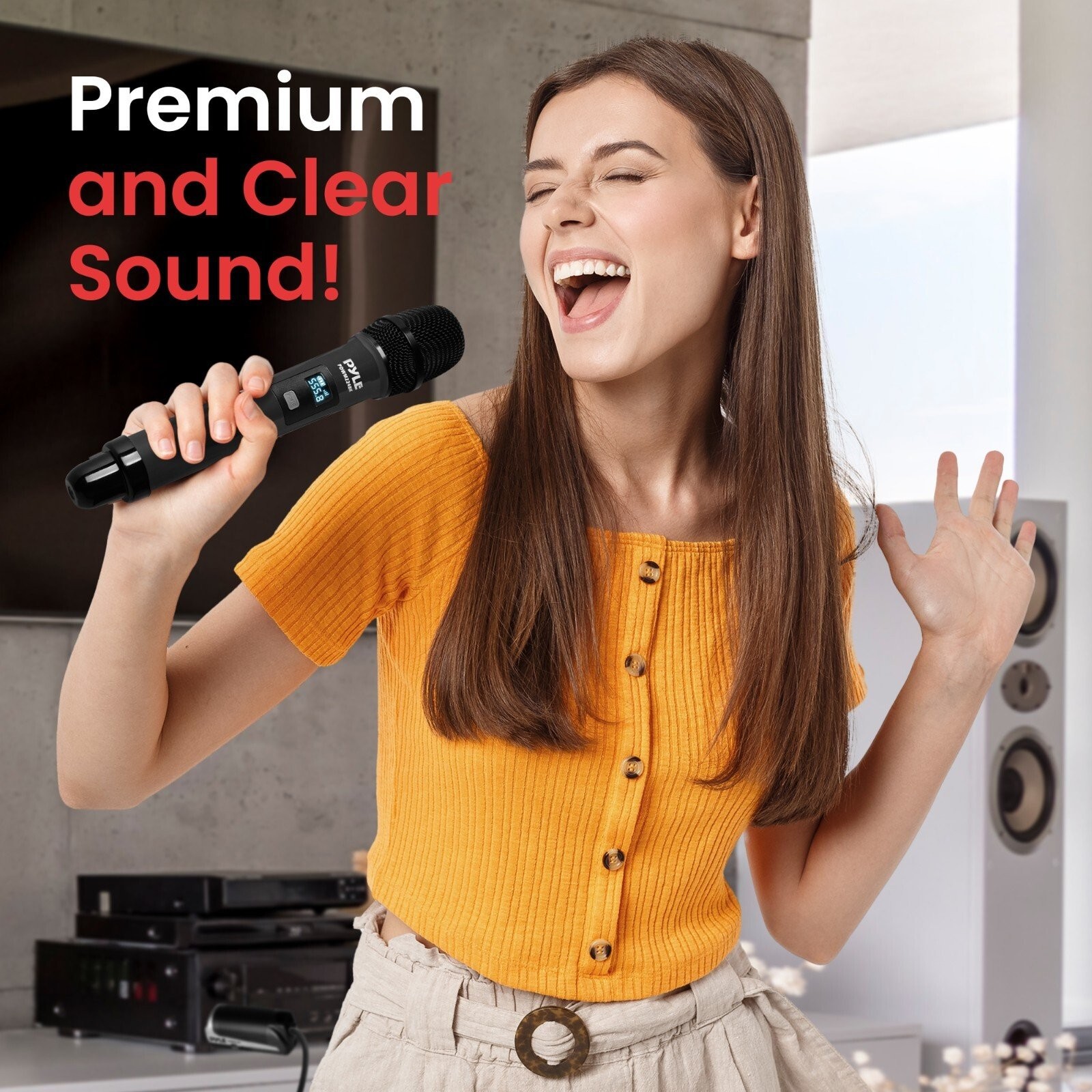 Pyle Portable Universal Wireless Microphone System-UHF Quad Channel