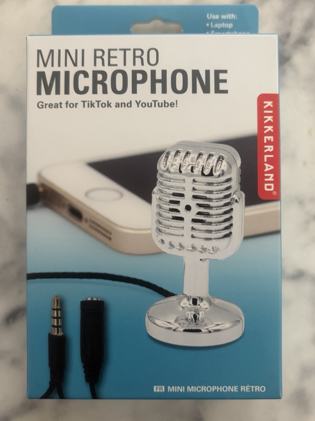 Kikkerland Mini Retro Microphone Great For TikTok And Youtube
