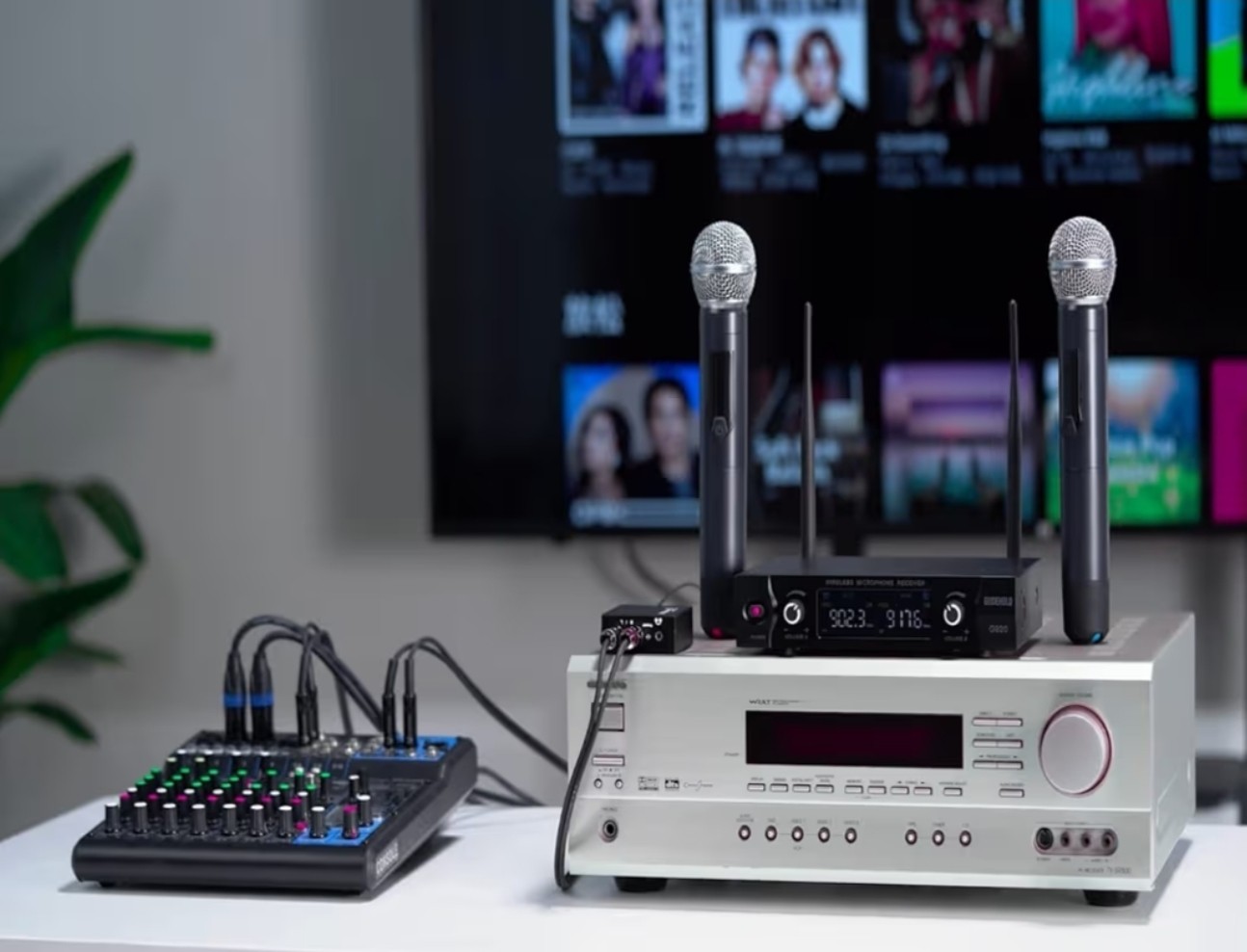 Wireless Microphone System with case, Metal UHF Dual Handheld 20 Channels Profes