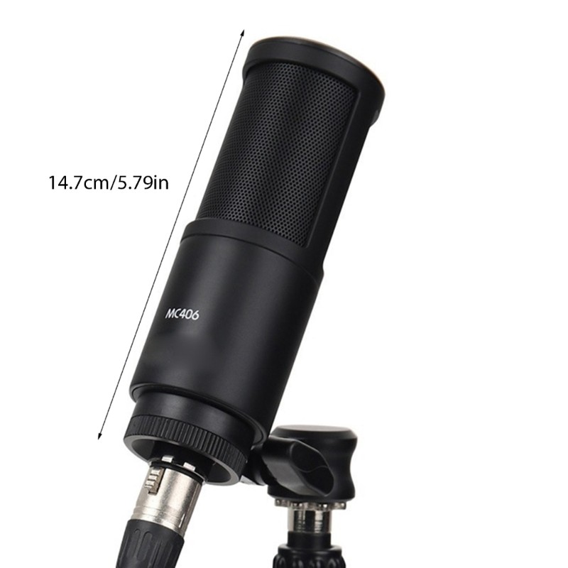 MC406 USB Condenser Microphone For Clear Auditory Recording 360 Degree Rotation