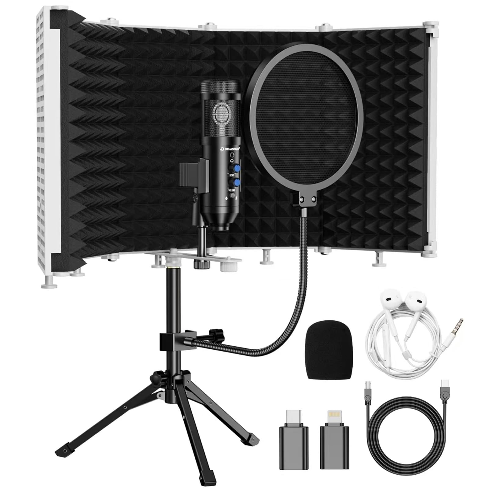 Upgraded Studio Recording Microphone with Isolation Shield Pop Filter – Musi…