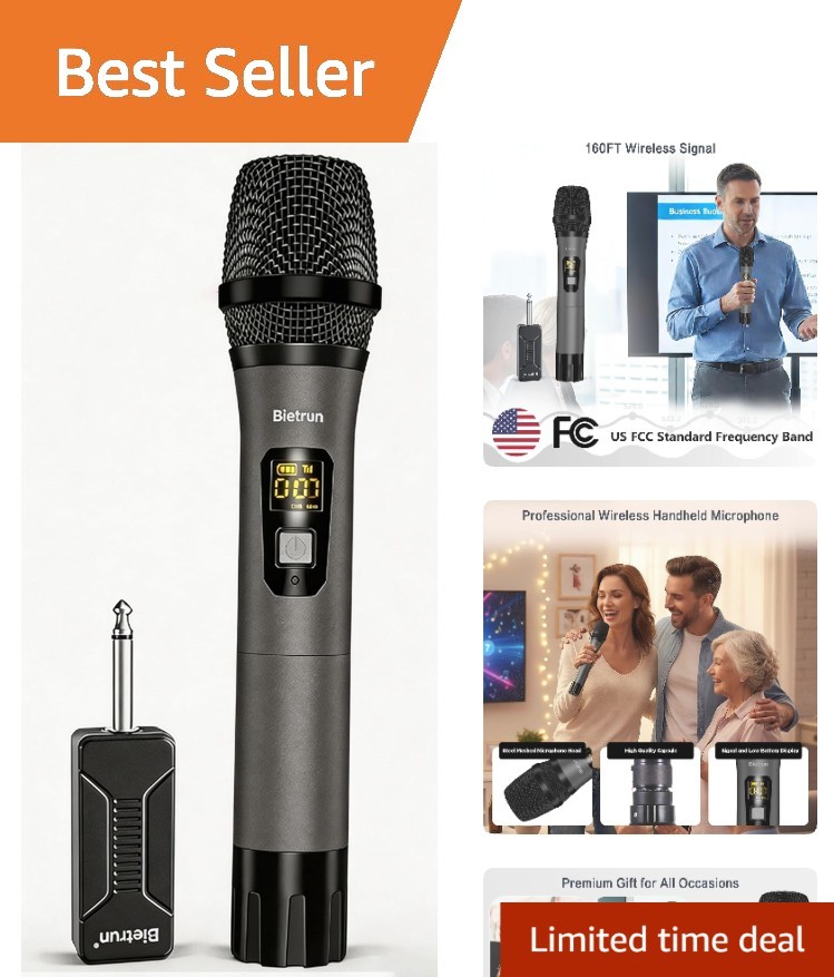 Rechargeable Dynamic Microphone with Mute Feature – Ideal for Karaoke & Events