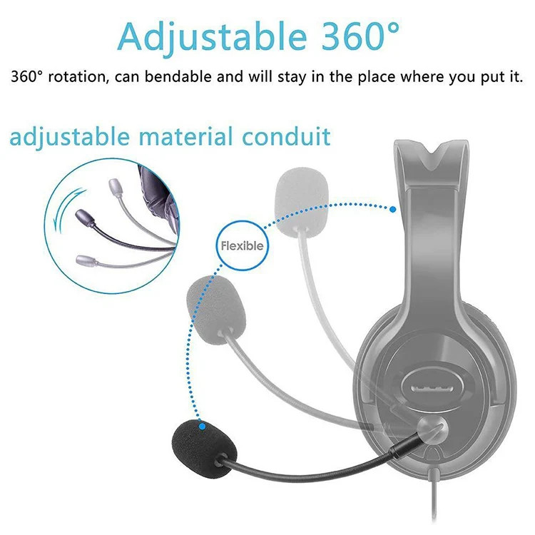 ZJ033MR-03 17cm Mono 3.5mm Straight Plug Gaming Headset Sound Card Live Microph