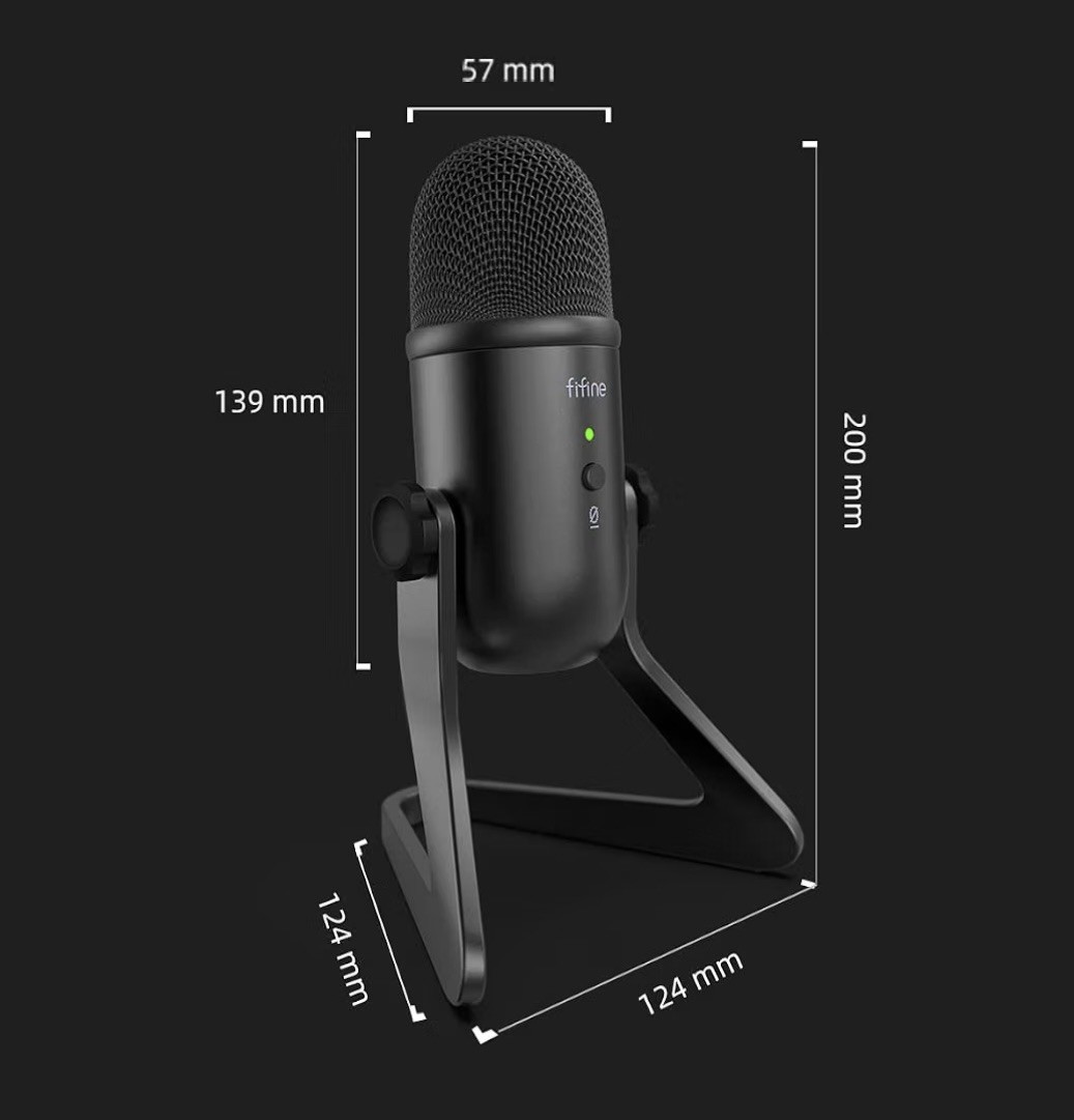 FIFINE K678 USB Podcast Microphone for Recording Streaming – Mic Only, No Wire