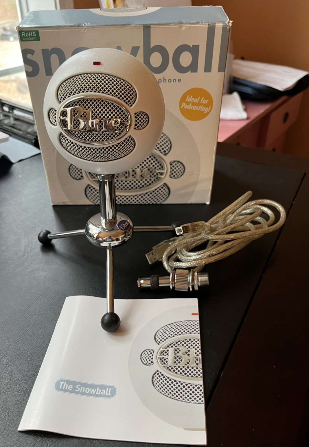 USED Logitech Blue Snowball iCE USB Microphone for PC, Mac – White