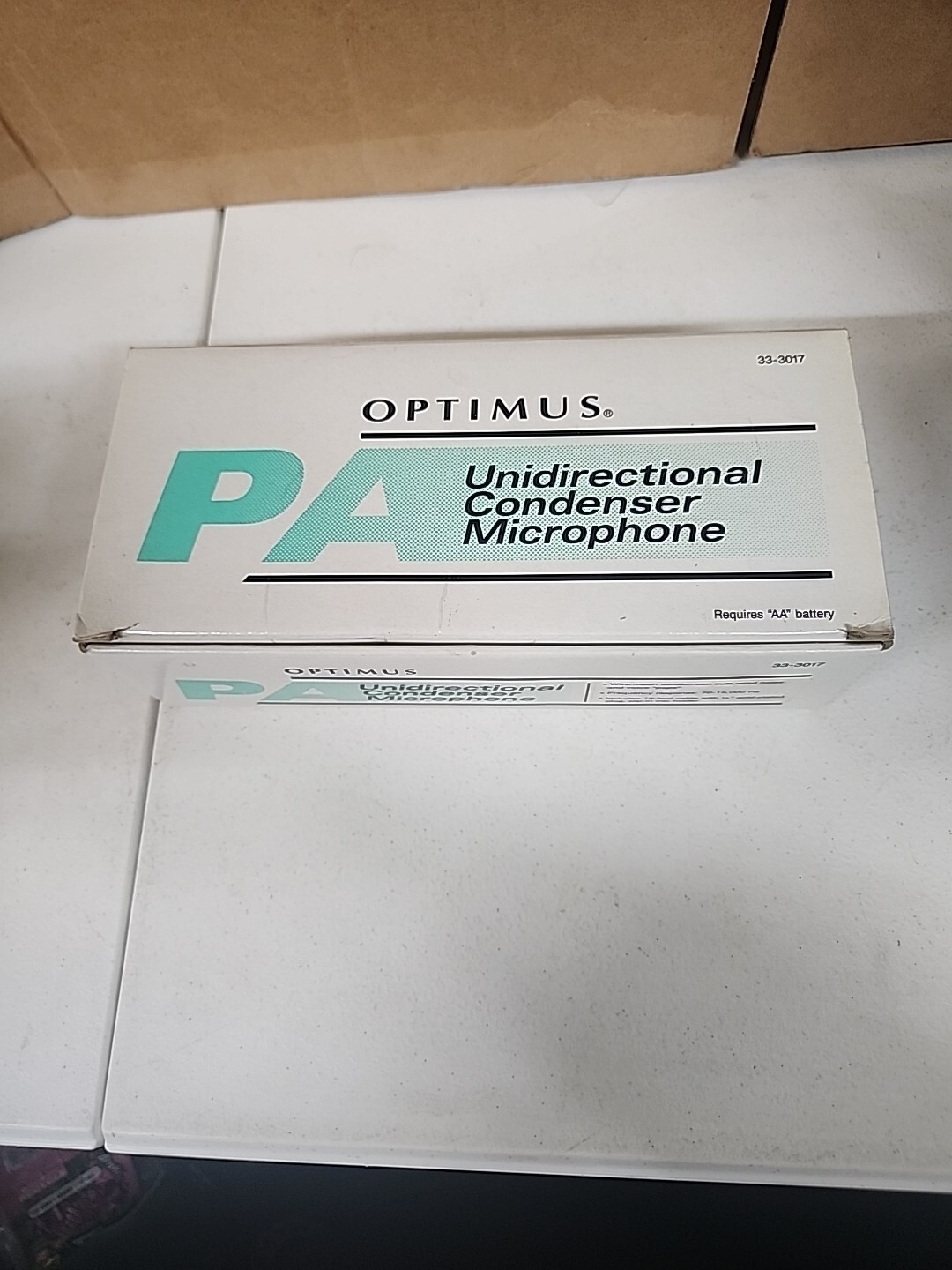 Optimus 33-3017 Unidirectional Condenser Microphone Box, Cord & Instructions