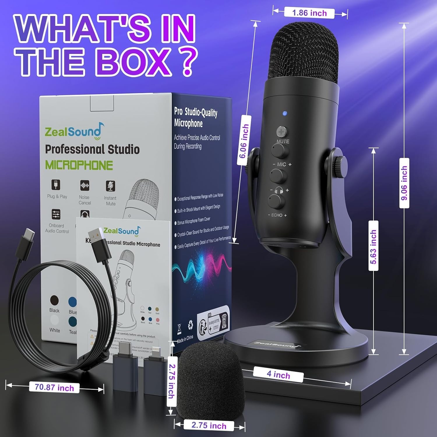 Multi-Device USB Microphone for YouTube & Podcasting: Noise Reduction Included