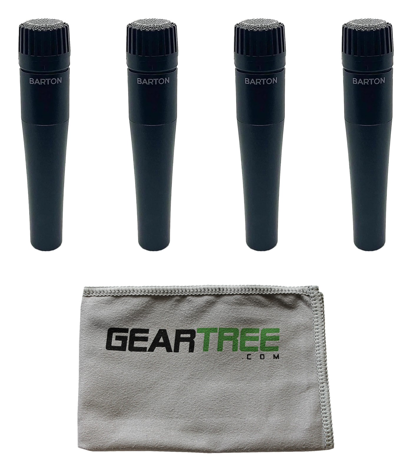 Barton B507A The Tone Ranger Dynamic Instrument Microphone, 4Pack w Polish Cloth