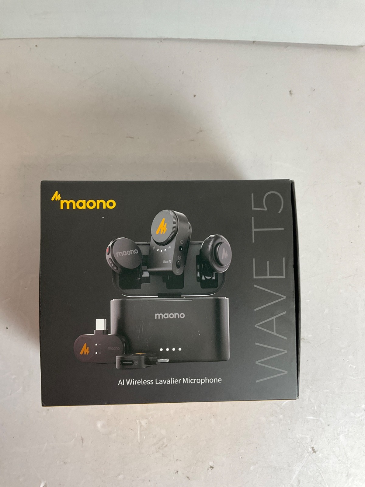 Maono Wave T5 AI Wireless Lavalier Mic Combo Lightning USB-C 3.5mm Open Box