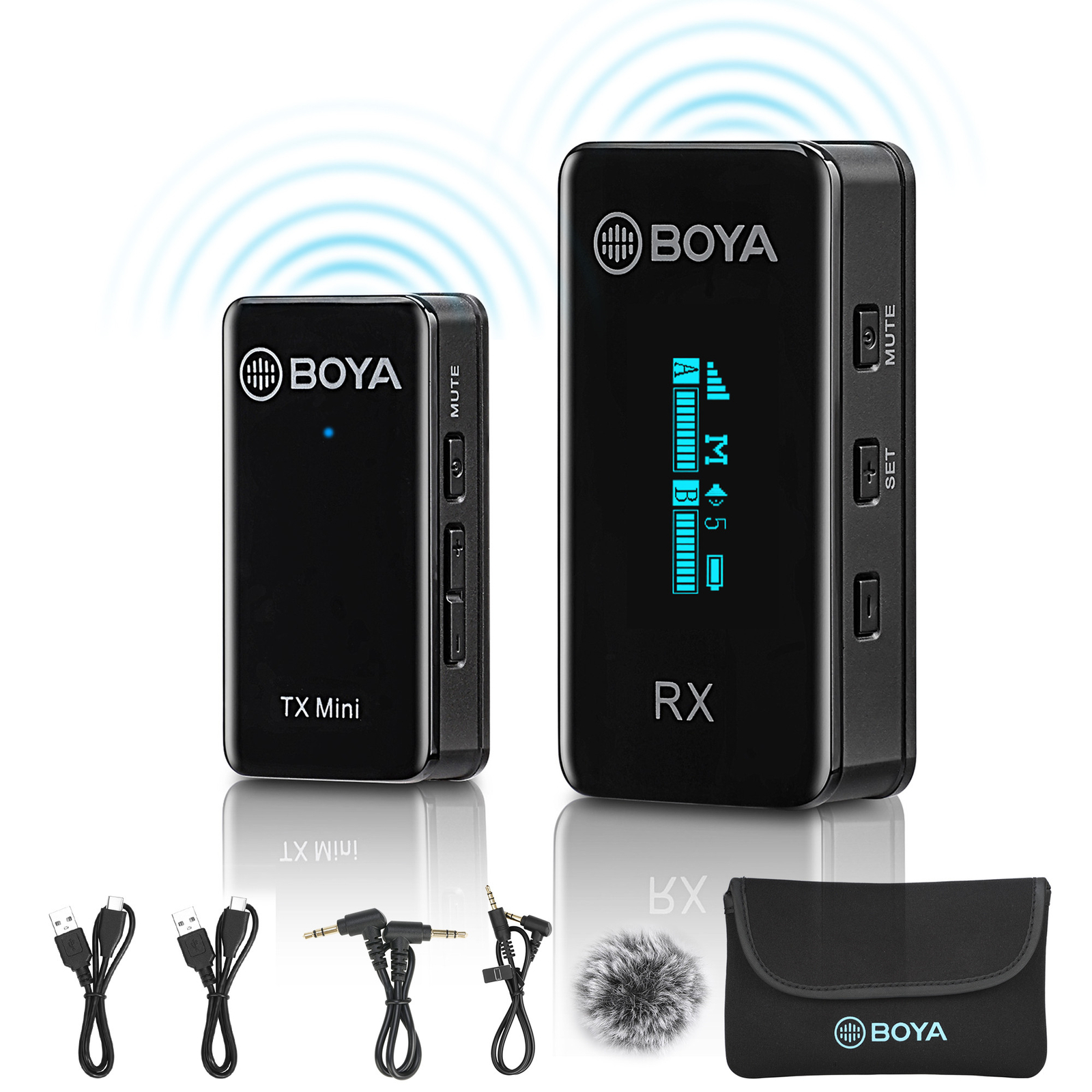 BOYA BY-XM6-S1 BY-XM6-S2 Mini 2.4G Dual-Channel Wireless Microphone Syetem 328ft