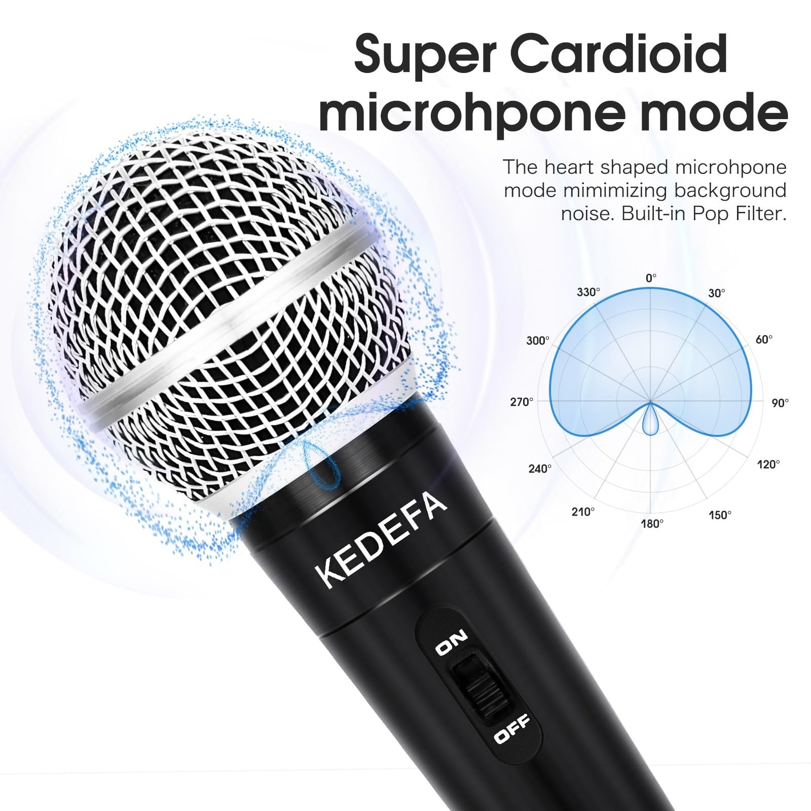 KM88 Handheld Wired Karaoke Microphone, Super Cardioid Dynamic Vocal Mic with…