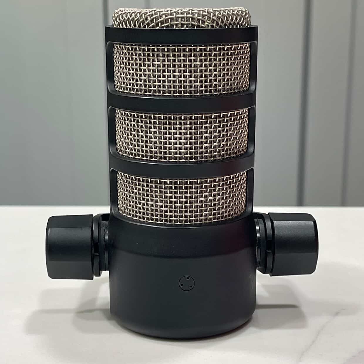 Rode PODMIC Dynamic Microphone With A Red Spit Pop Filter