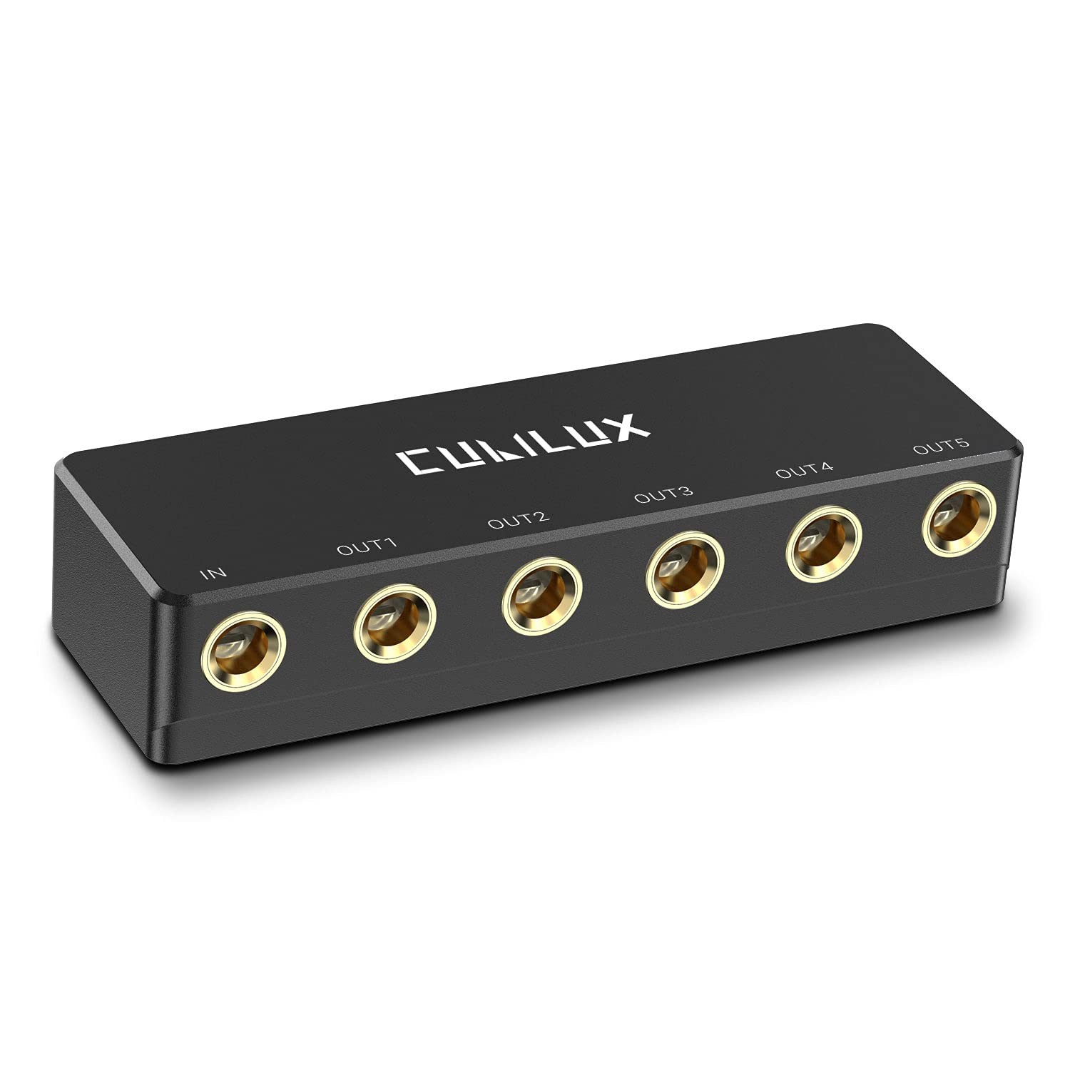Cubilux Passive 6.35mm Headphones Splitter Box, 1/4” Stereo Multi Audio Distr…