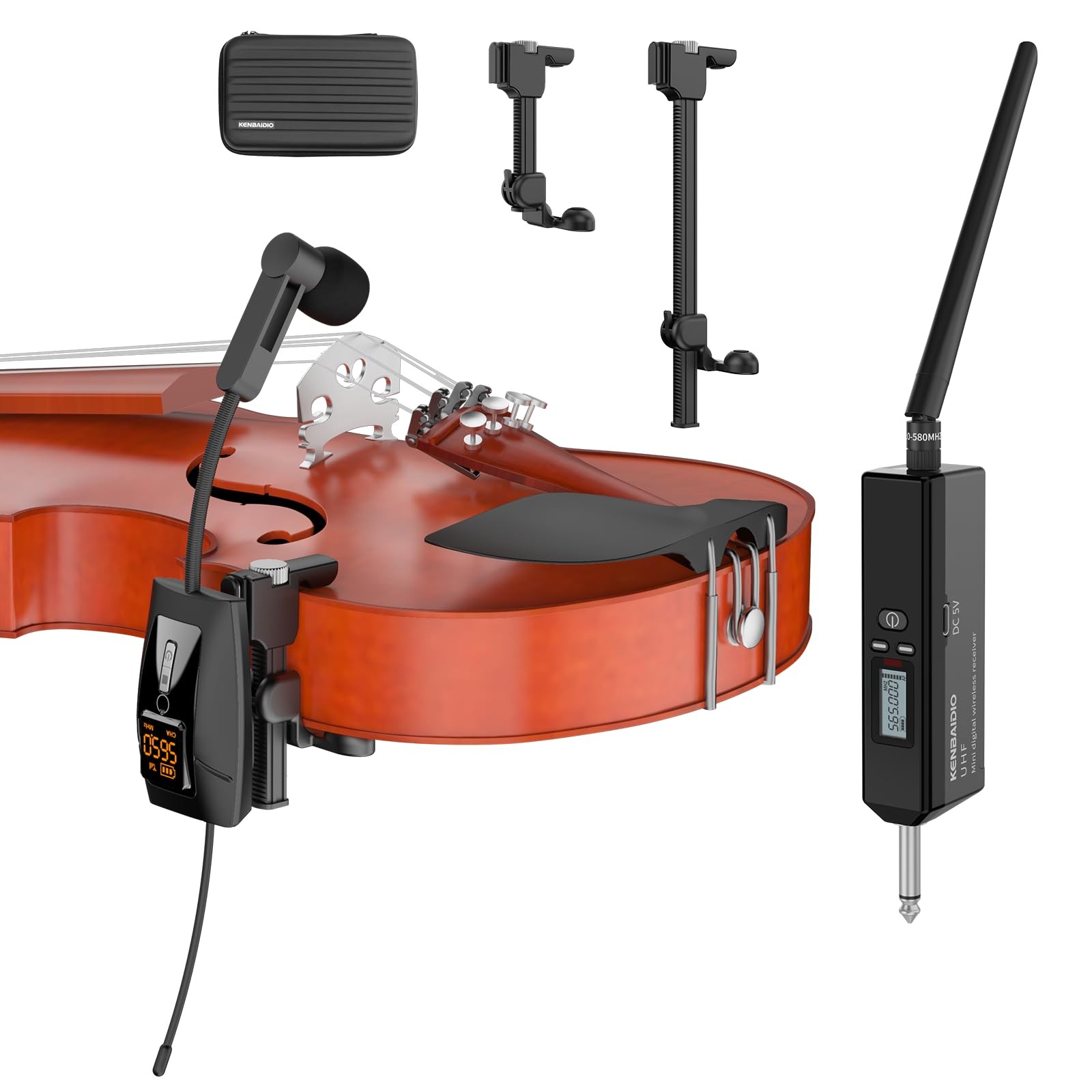 UHF Wireless Violin Cello Microphone System Violin Pickup Clip-On Instrument Mic