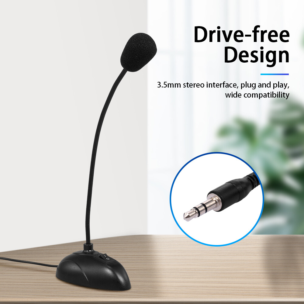 Desktop Mini Condenser Microphone Computer Mic Recording F/ Laptop PC 3.5mm