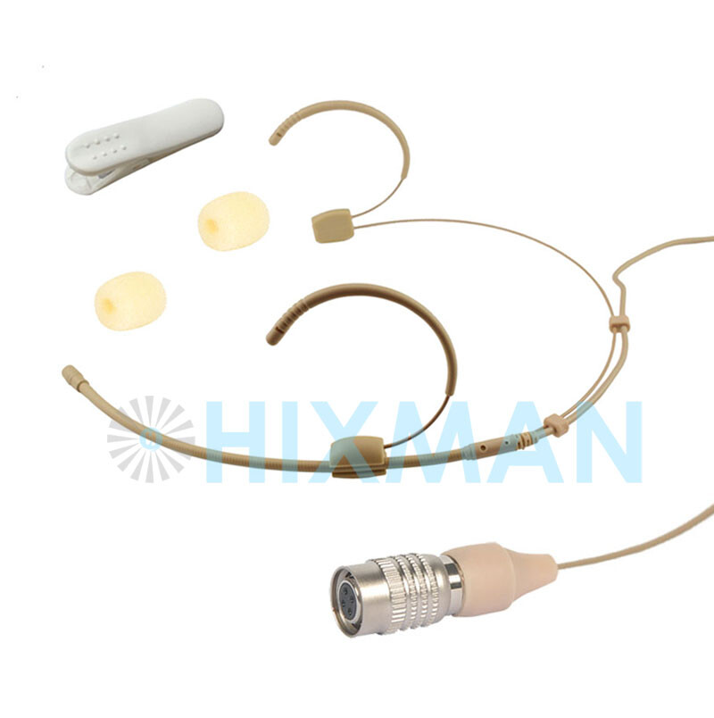 HIXMAN 4020 Headset Headworn Mic For Audio Technica Wireless With Hirose 4Pin cW