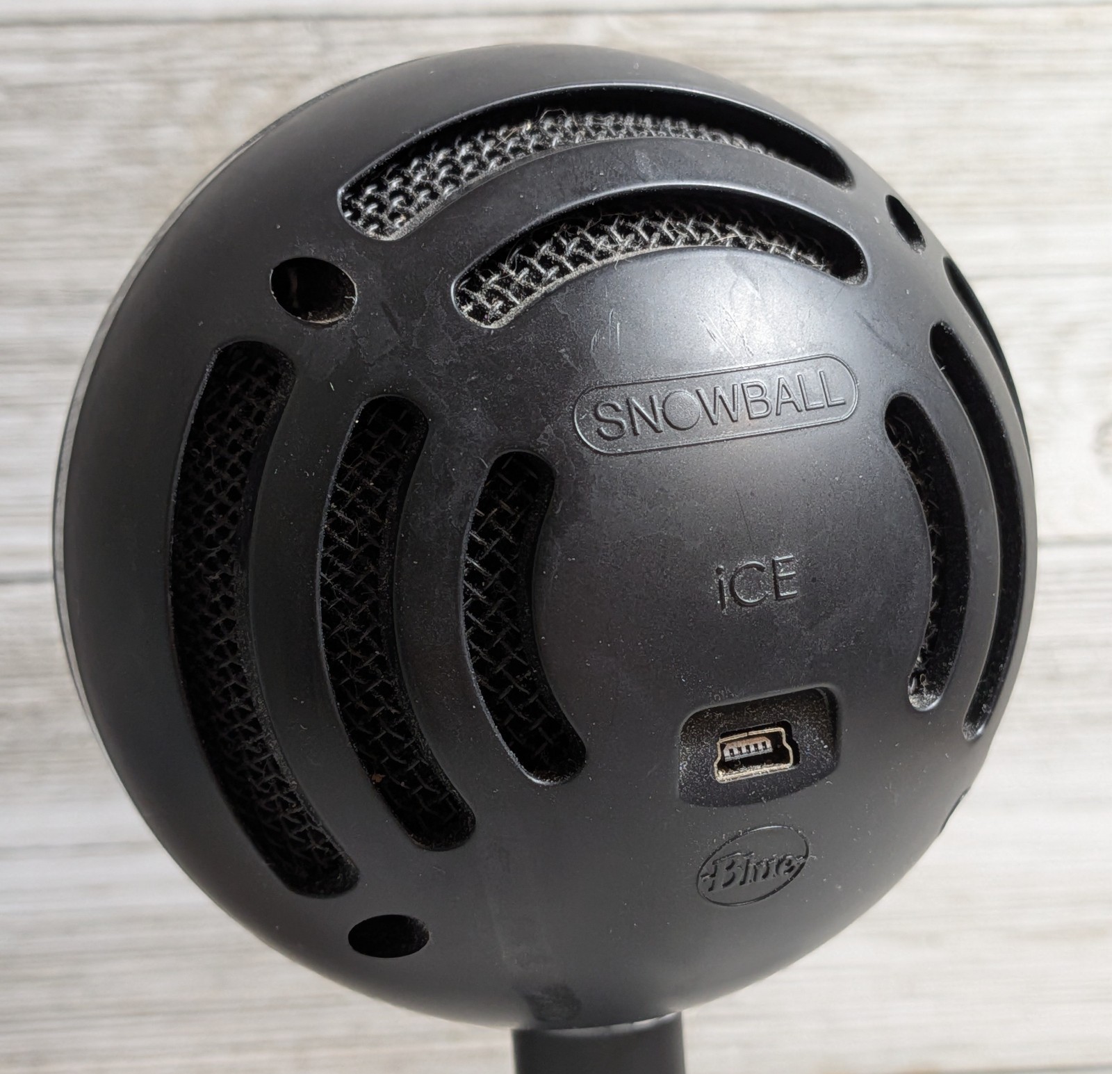 Blue Snowball Ice Microphone Black A00122 W/ Tripod Stand Untested
