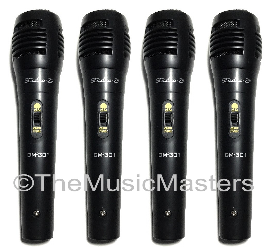 4 Pack Handheld Karaoke DJ Vocal Dynamic Microphones Mics w/ XLR to 1/4″ Cables