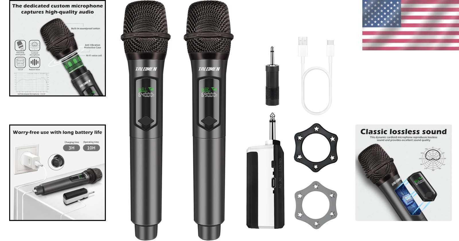 Professional Wireless Dual Handheld Microphone System