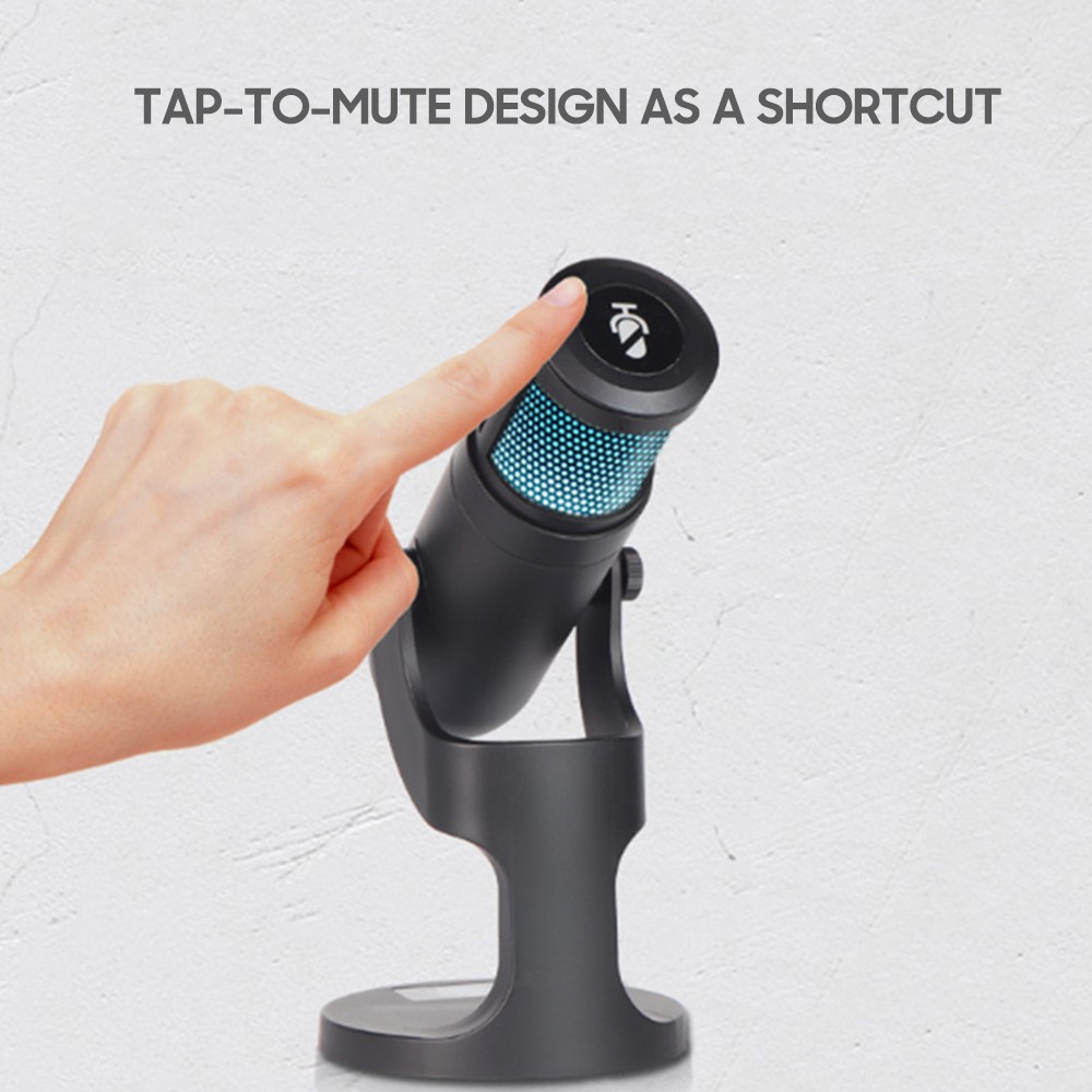 USB Condenser Microphone Tabletop Desktop RGB Microphone With Stand TRBD