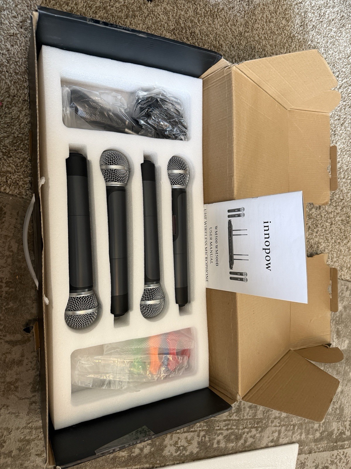innopow Quad Channel Wireless Metal Handheld Microphones