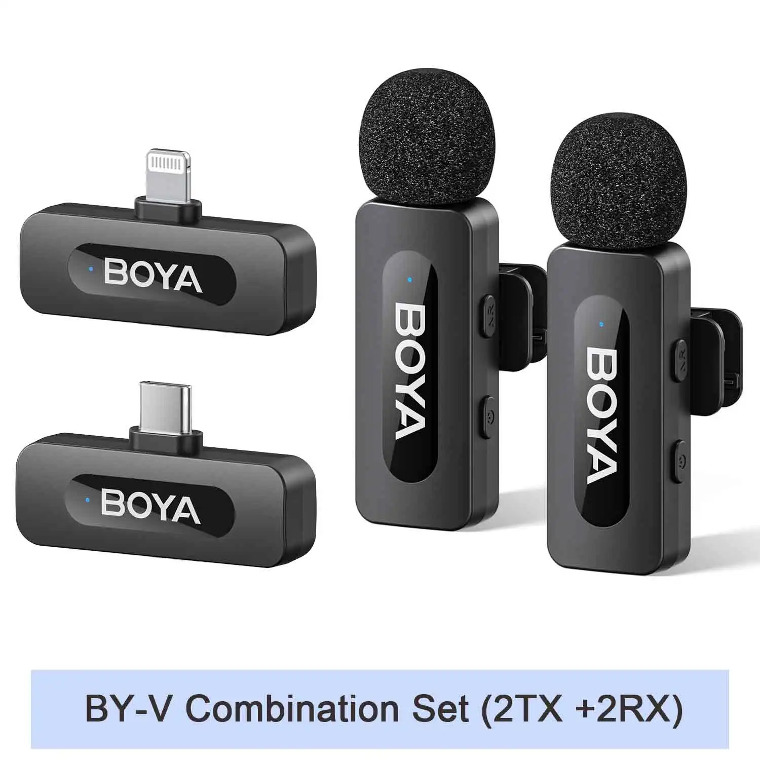 BOYA BY-V Wireless Lavalier Microphone 2.4GHz USB-C Lightning Android iPhone