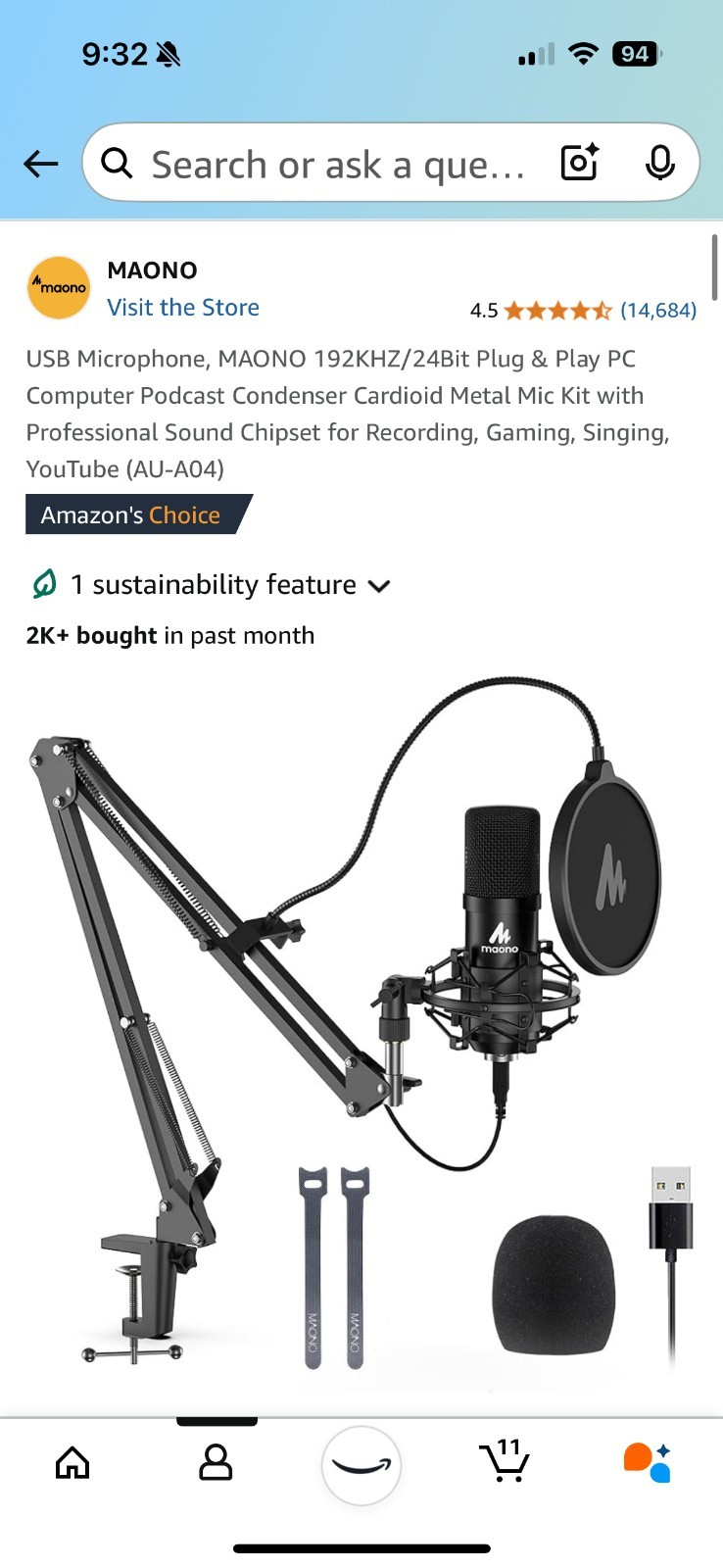 Pro Podcasting Microphone Kit, Professional Audio Innovation Maono AU-A04 – NEW