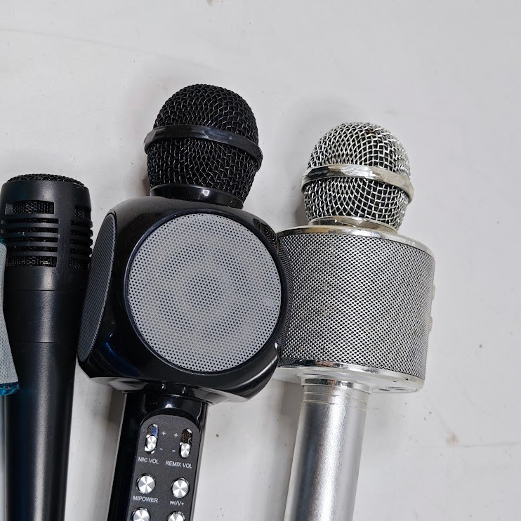 Lot of 10 Used Microphones, Various Colors & Models, No Packaging
