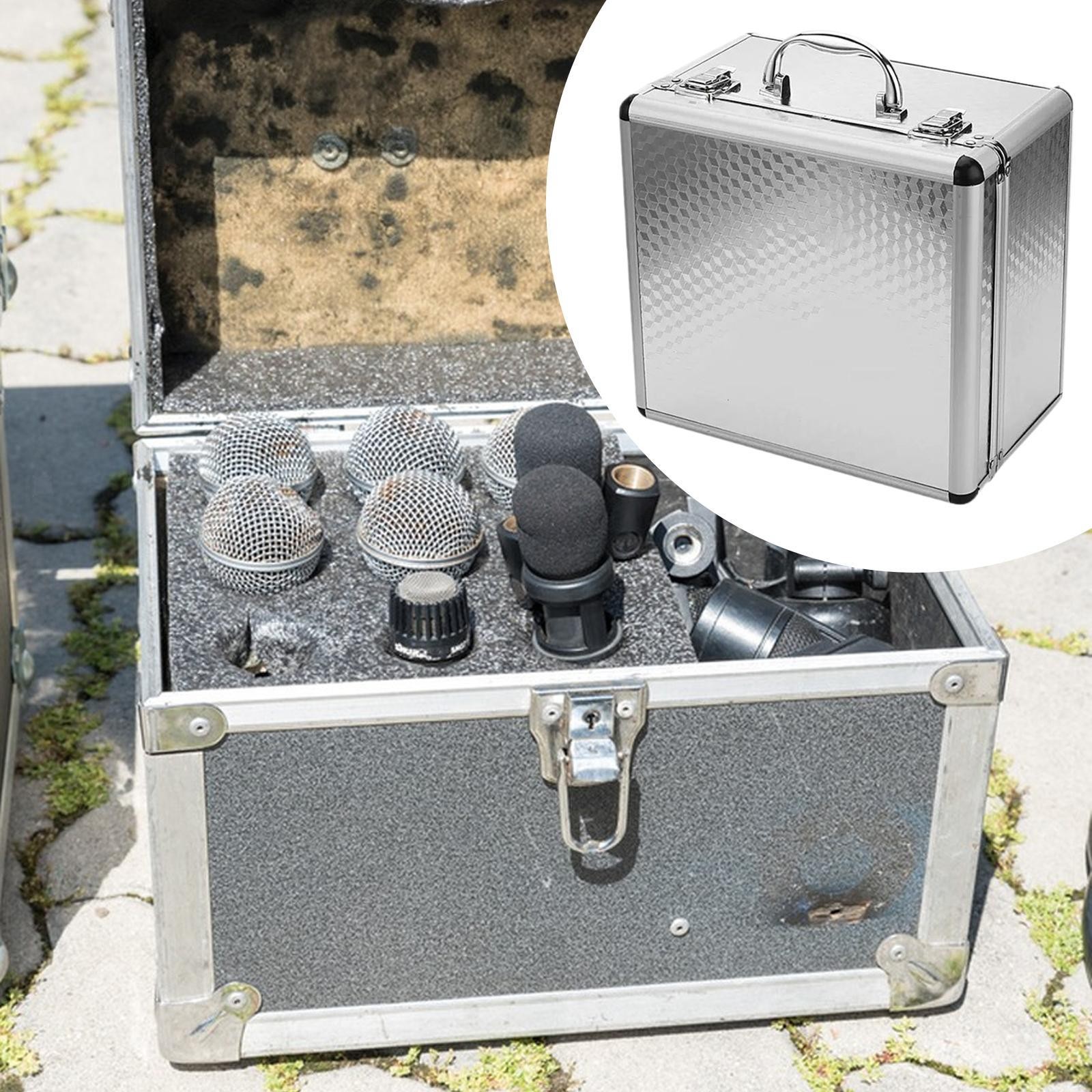 Microphone Storage Case Compact Audio Equipment Storage Box for Travel Party