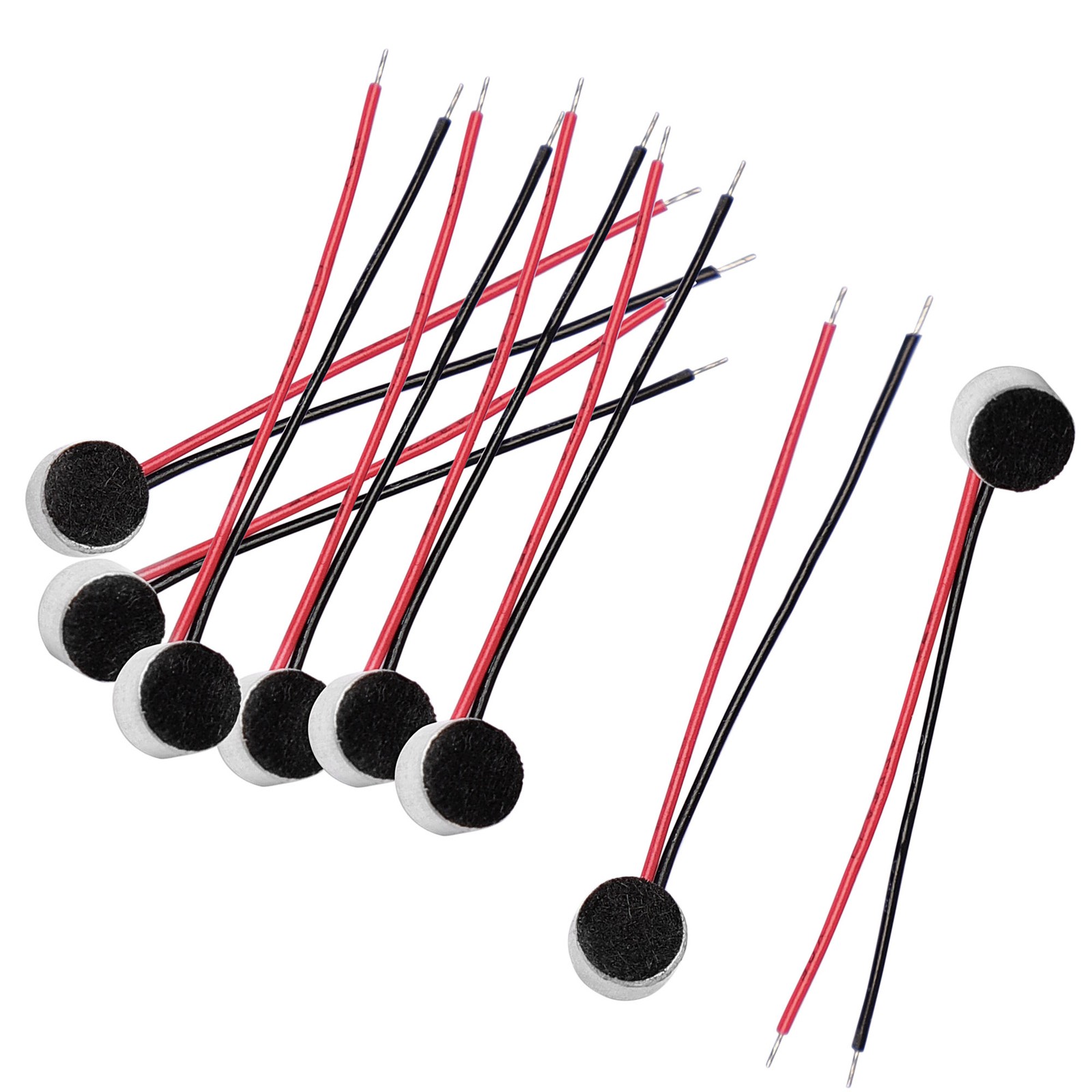 10Pcs 6 x 3.5mm 2 Wire Cable MIC Electret Condenser Stereo Microphone