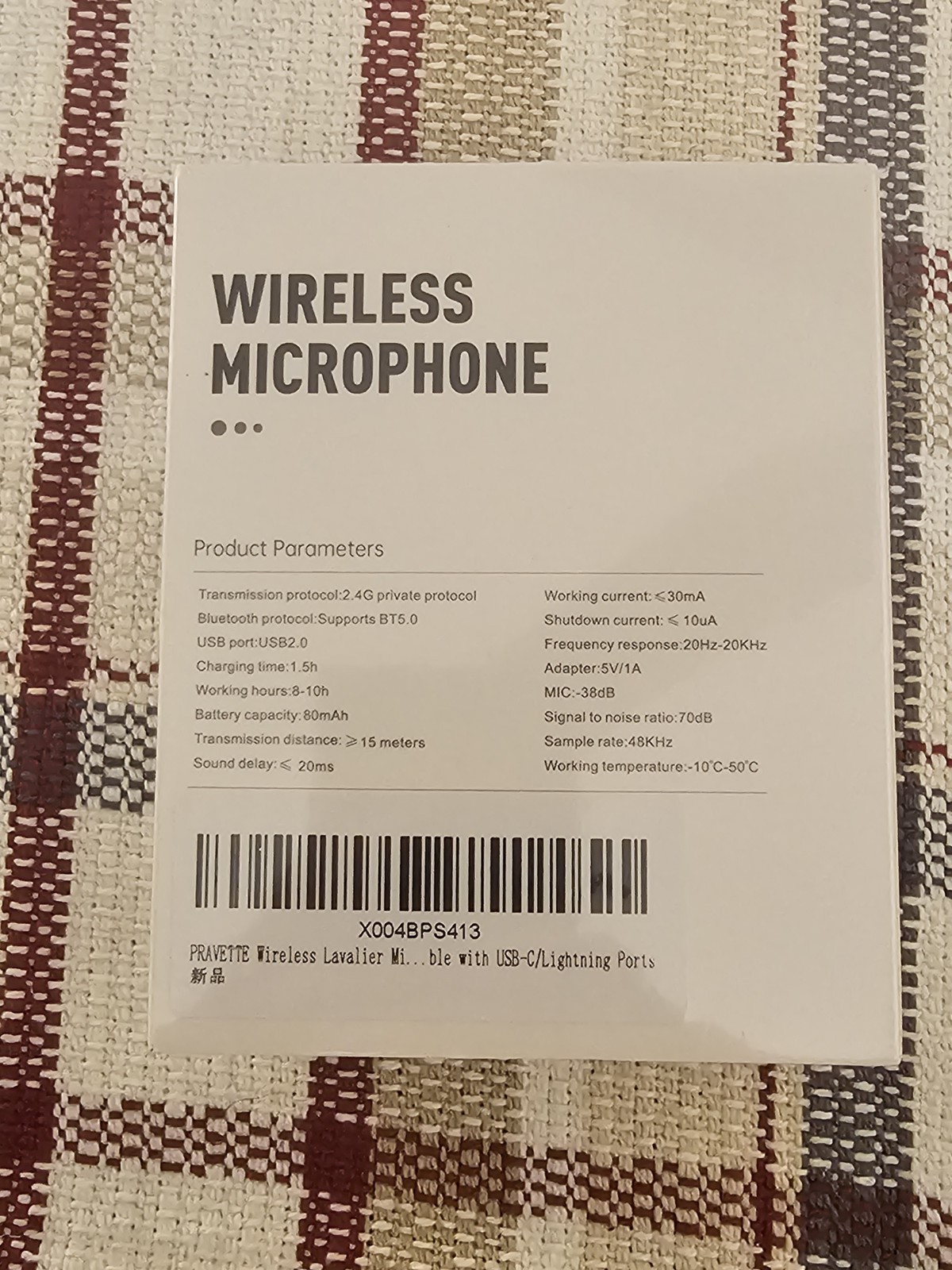Pravette Wireless 2.4G Private Protocol Lavalier Microphone With USB-C Port