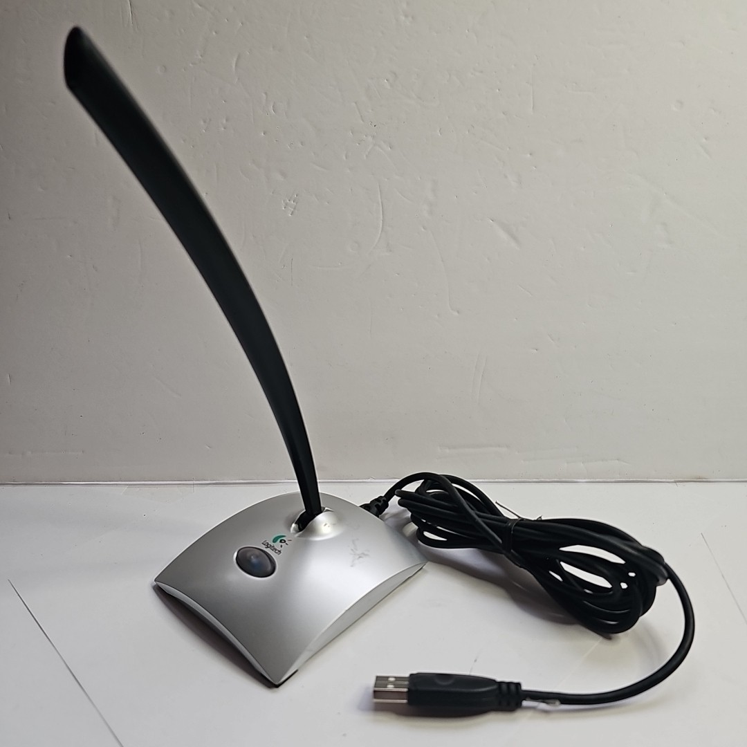 Logitech USB Desktop Microphone Mic USB Pivots Forward Backward Tall Skinny