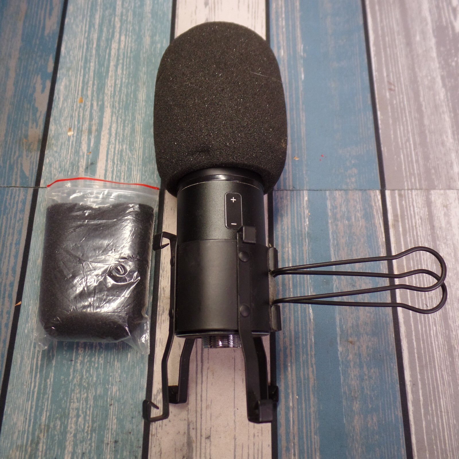 Condenser Microphone with Shock Mount and Extra Foam TESTED – Black