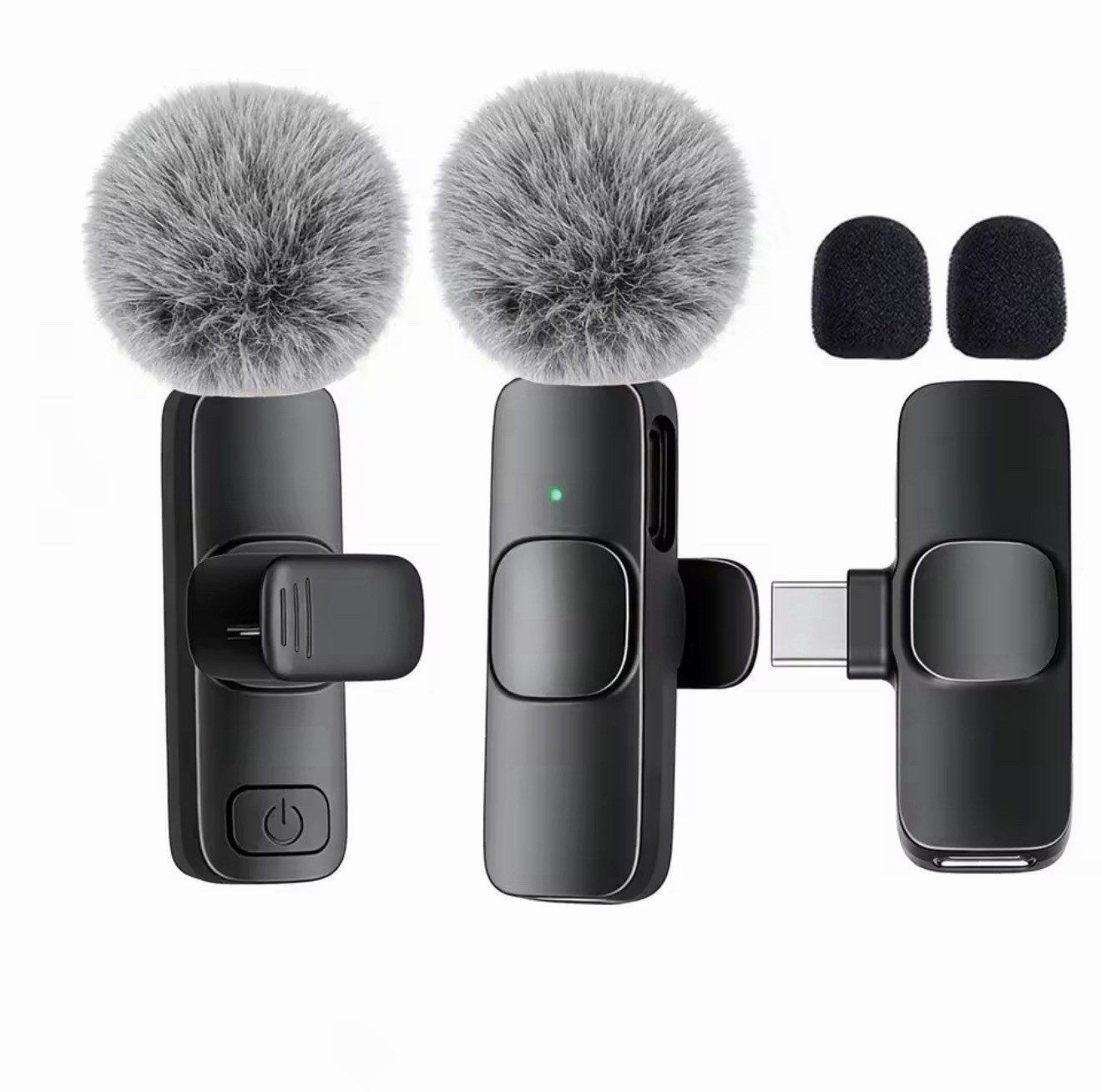 Wireless Lavalier Microphone for iPhone Lightning Dual Mic TikTok YouTube Plug &