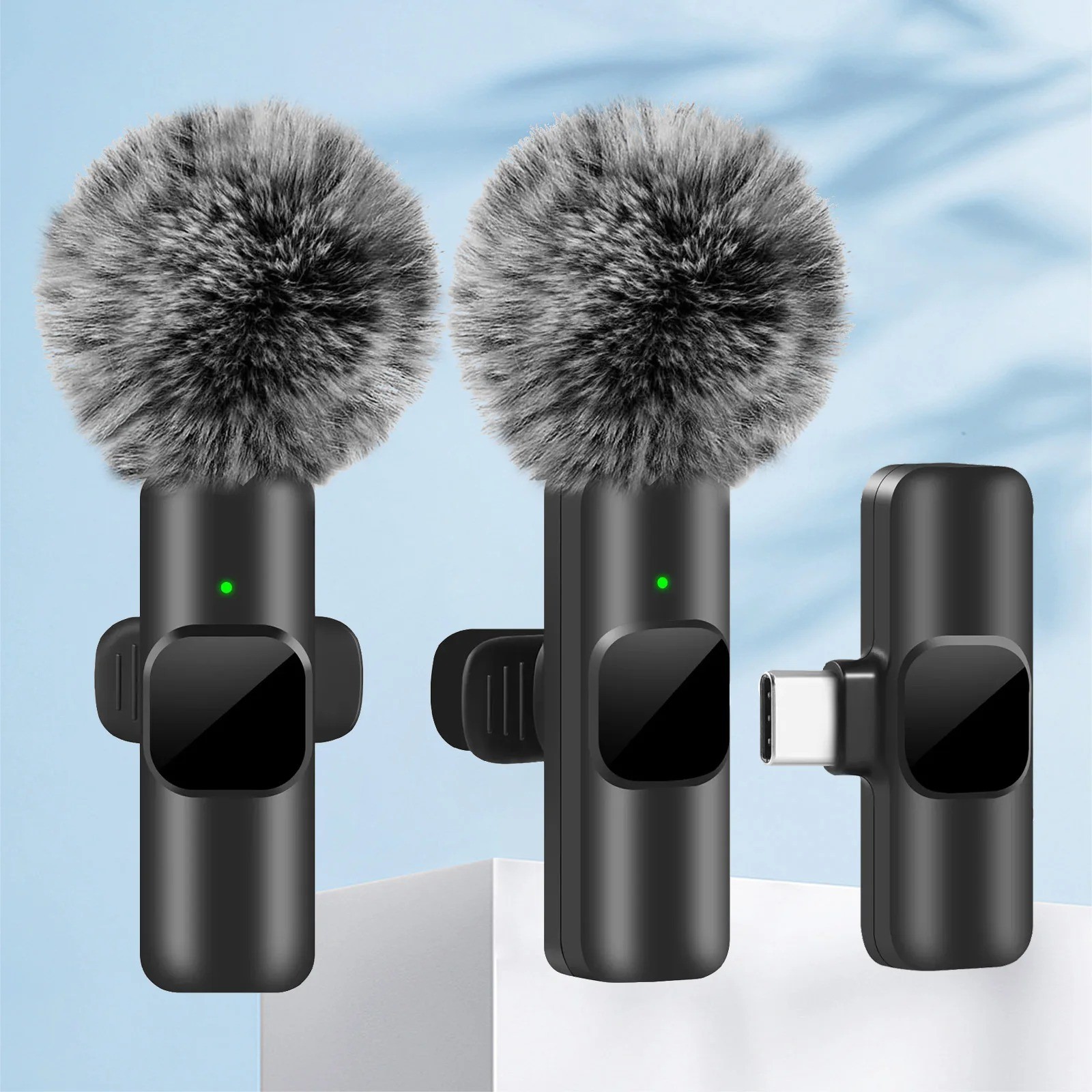 Wireless Lavalier Microphone iPhone Android USB-C Clip Mic-Live Streaming Video
