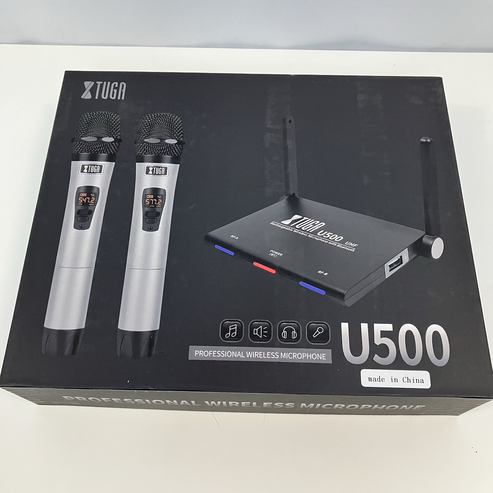 XTUGA U500 Rechargeable Wireless Microphone System, Dual Wireless Dynamic