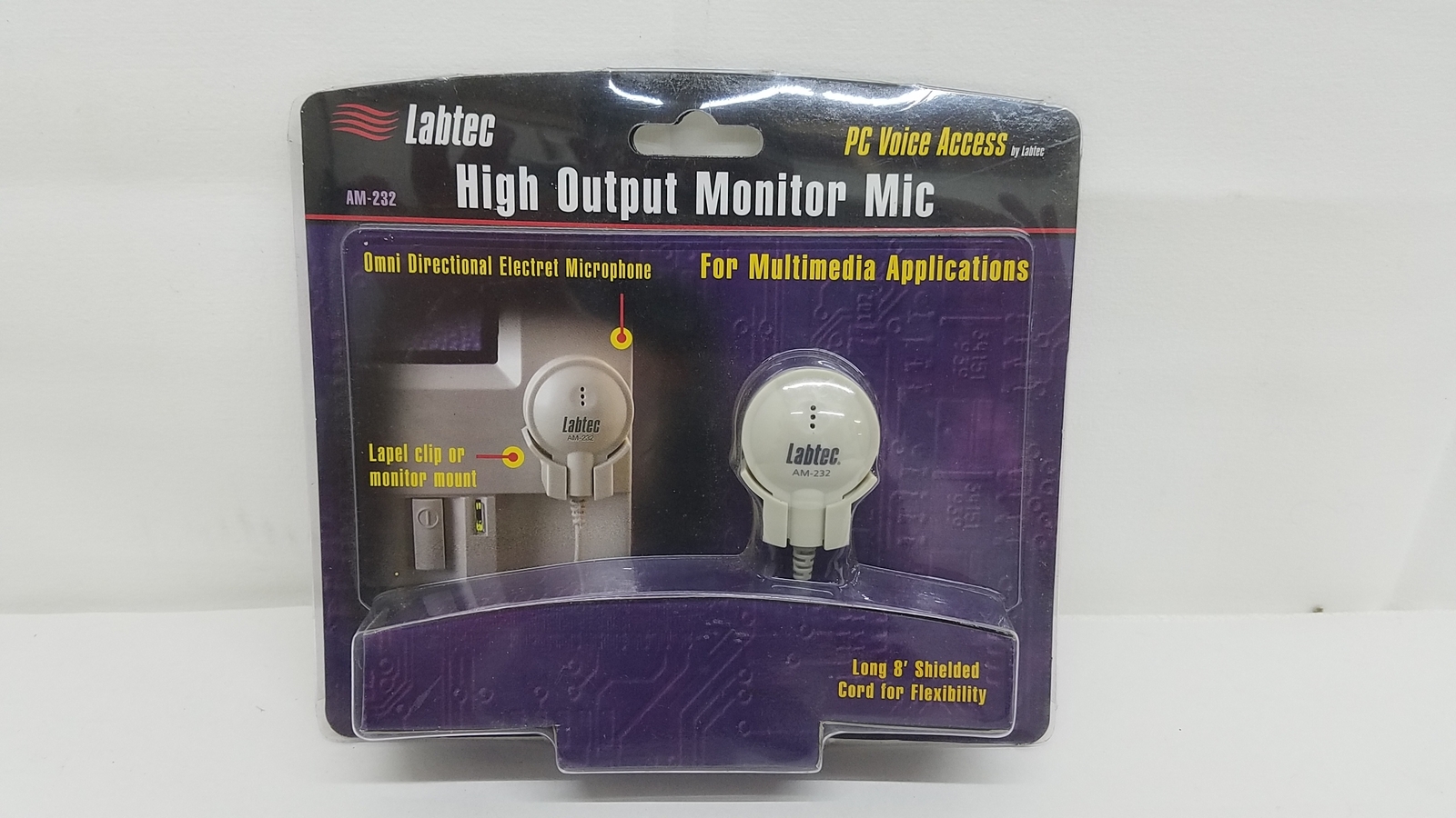 Labtec 3.5MM AM-232 Monitor Microphone with 8′ Shielded Cord