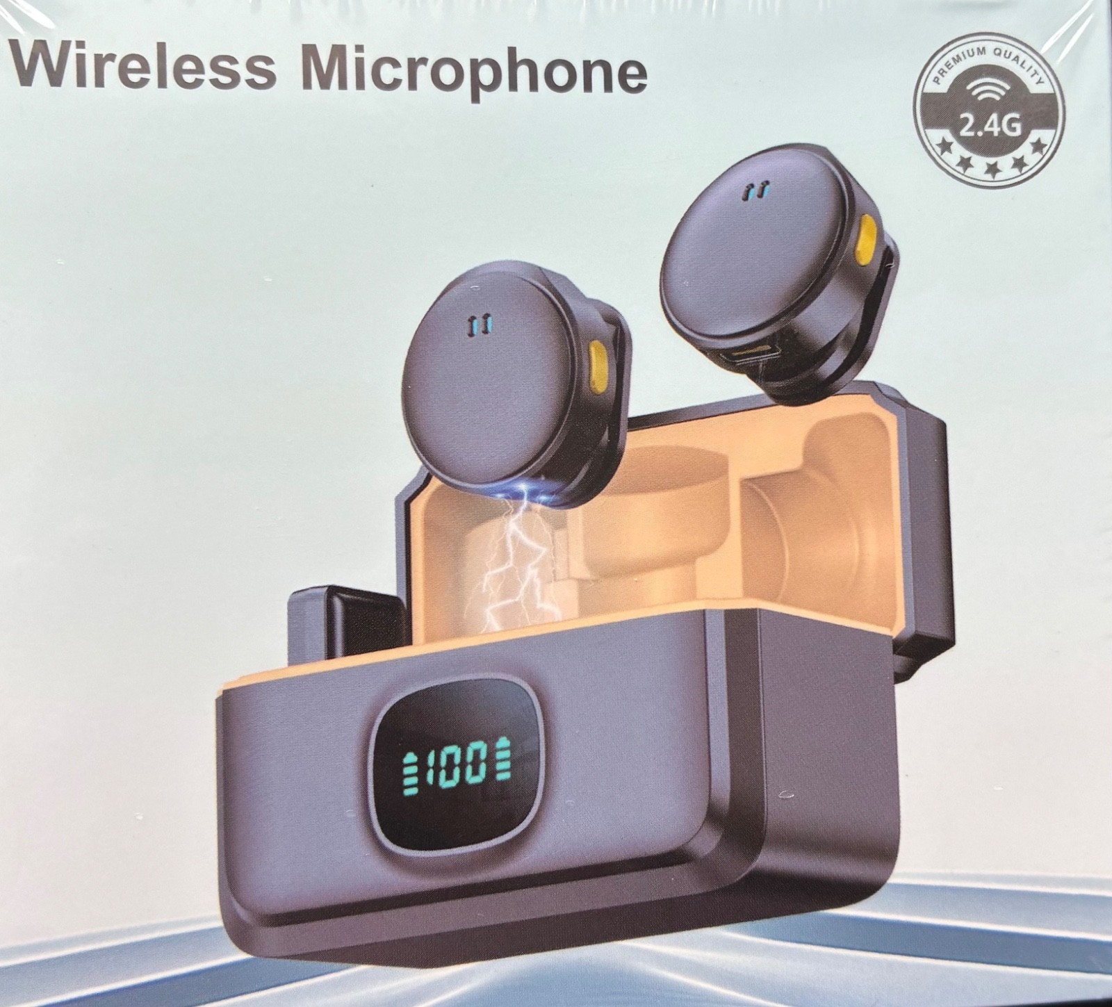 New 2.4G Wireless Microphone USB-C Plug & Play High Sensitivity Black