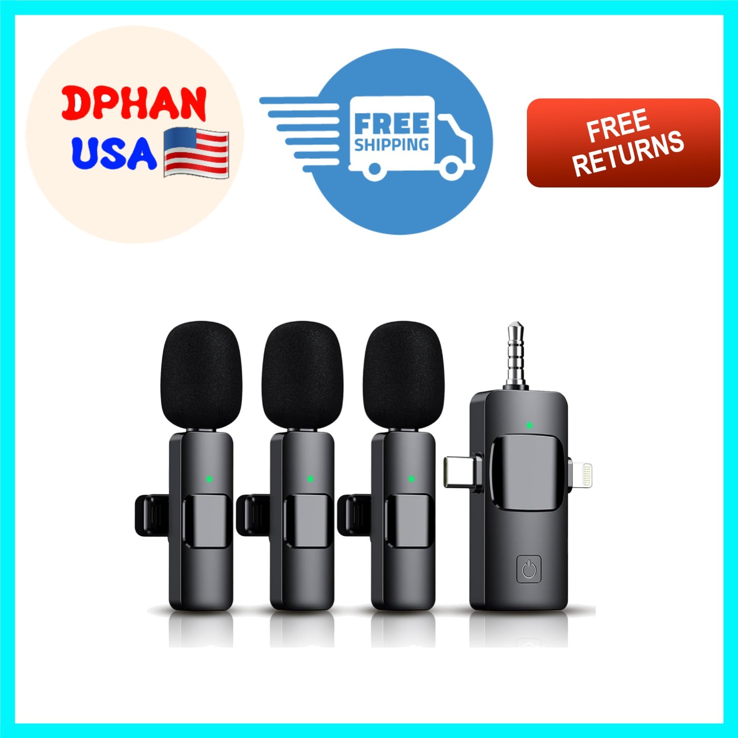 3 in 1 Wireless Lavalier Microphone: Perfect for Vloggers & Streamers – 12HR …