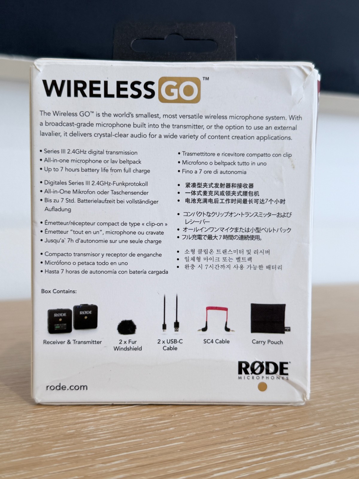 New In Box Rode Wireless GO Compact Lavalier Microphone System (Black)