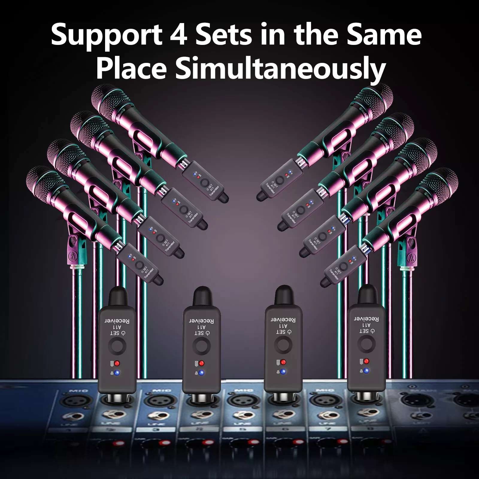 1set Wireless Microphone Transmitter&Receiver UHF XLR Adapter Widely Applicant